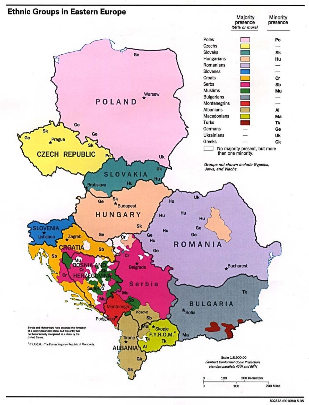 etnická mapa Albánie