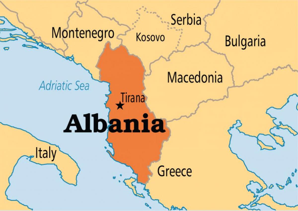 mapě z tirana, Albánie