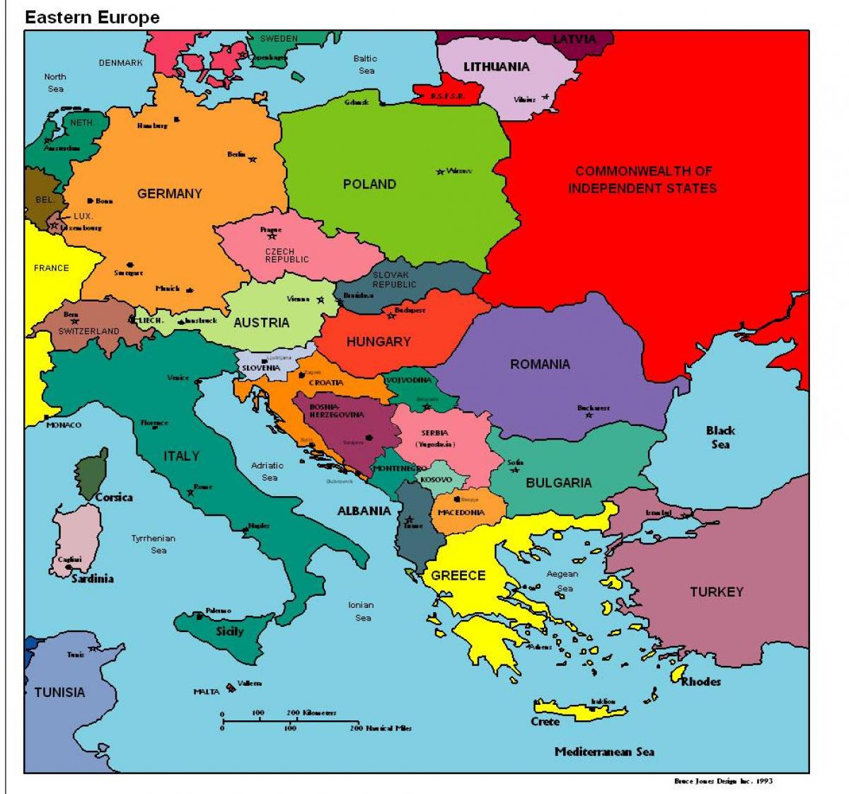mapa evropy ukazuje, Albánie