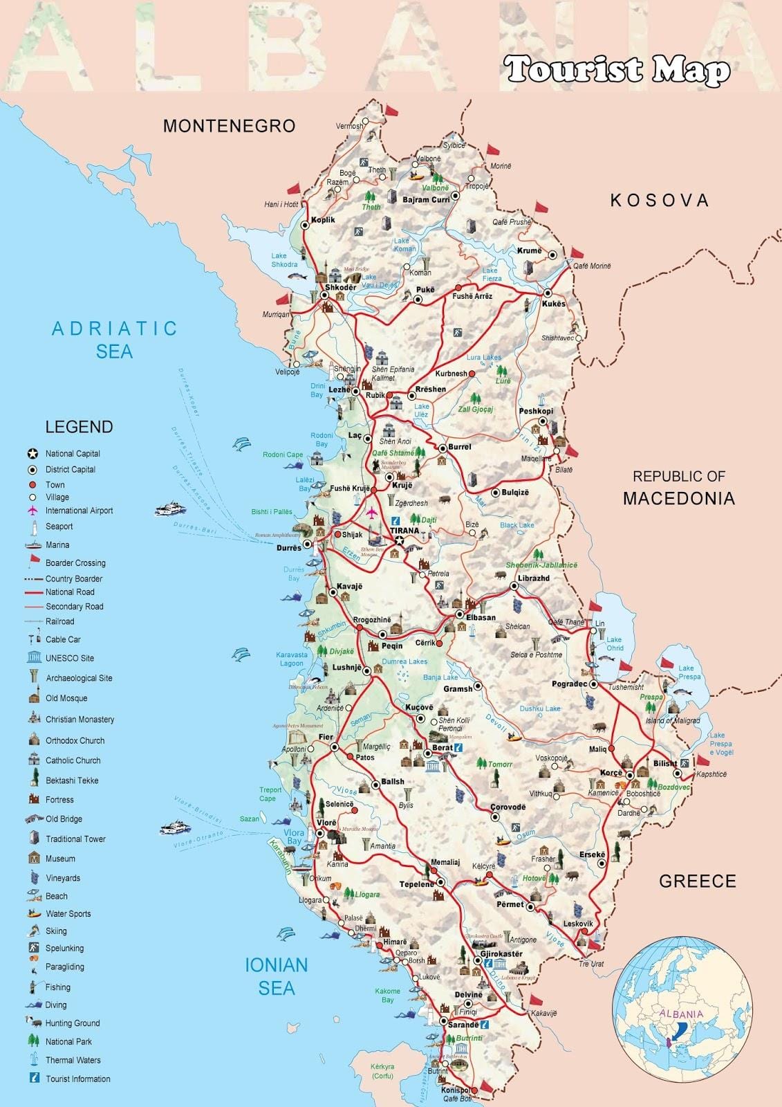 dhermi mapa Albánie