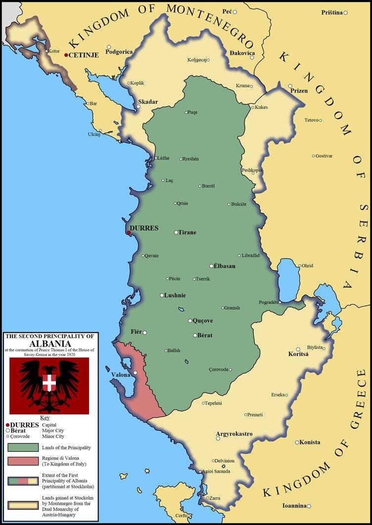 mapa Albánie durres