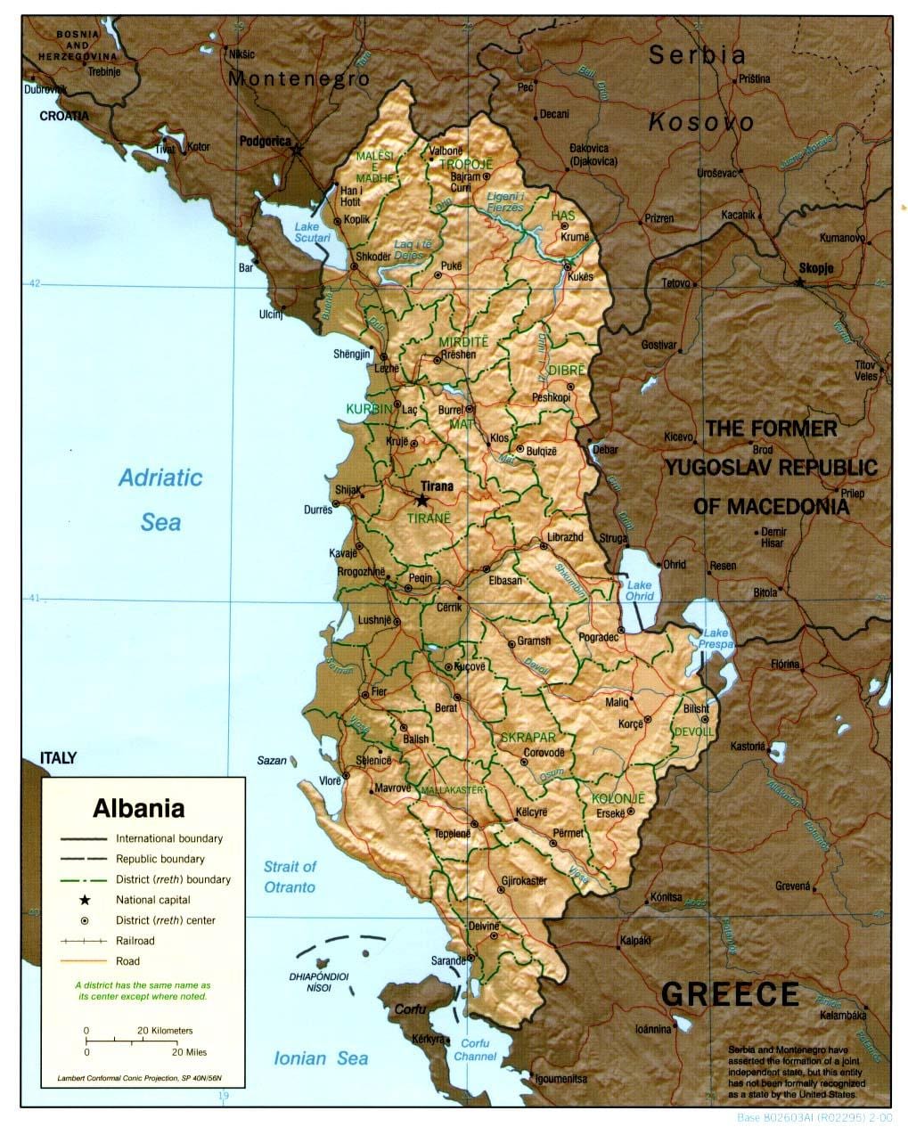 Albánské staré mapy