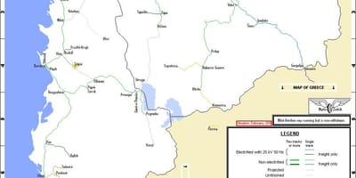 Albánské železnice mapě