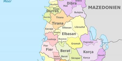 Mapa Albánie politické