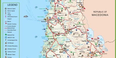 Mapa shqiperia Albánie
